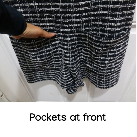 MNG (Mango) short tweed romper with front pockets (Size S) - Picture 5 of 10